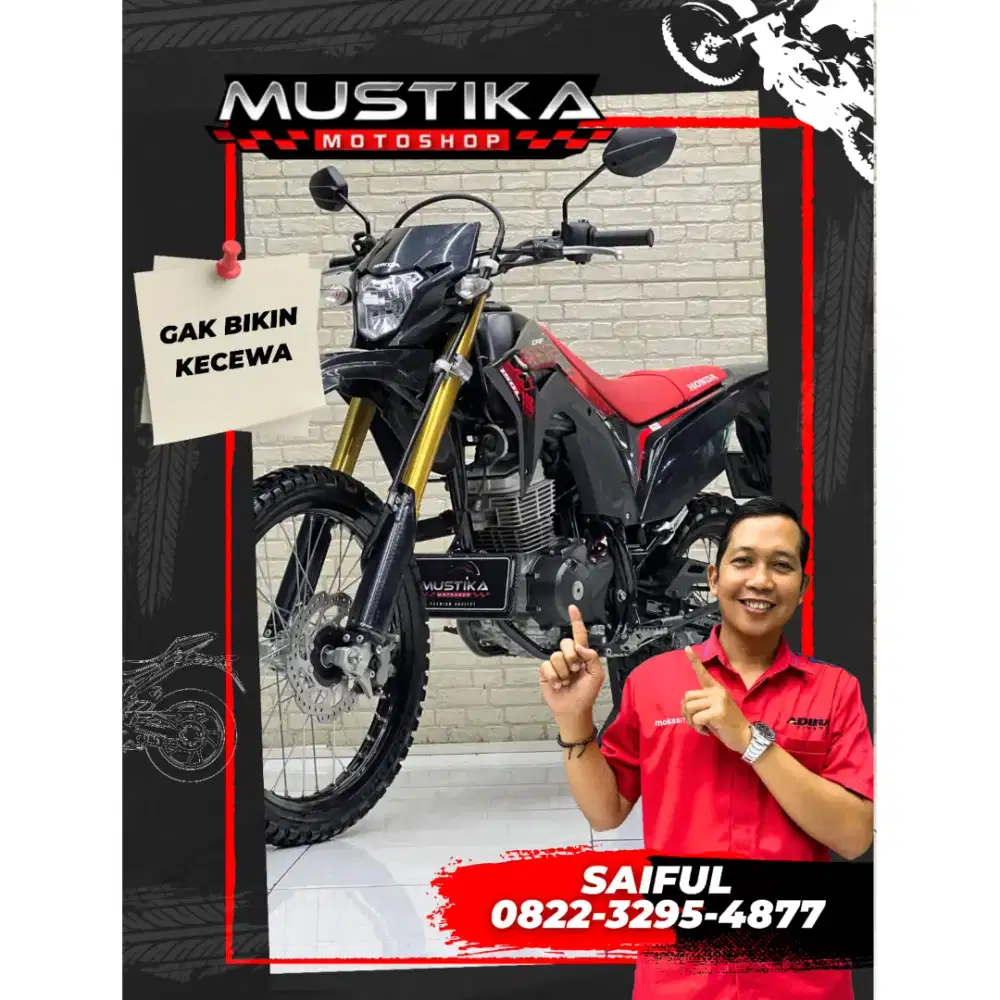 Odo 5rb Istimewa!!Honda CRF 150L 2025 Black Plat Jatim Mulus-Mustika