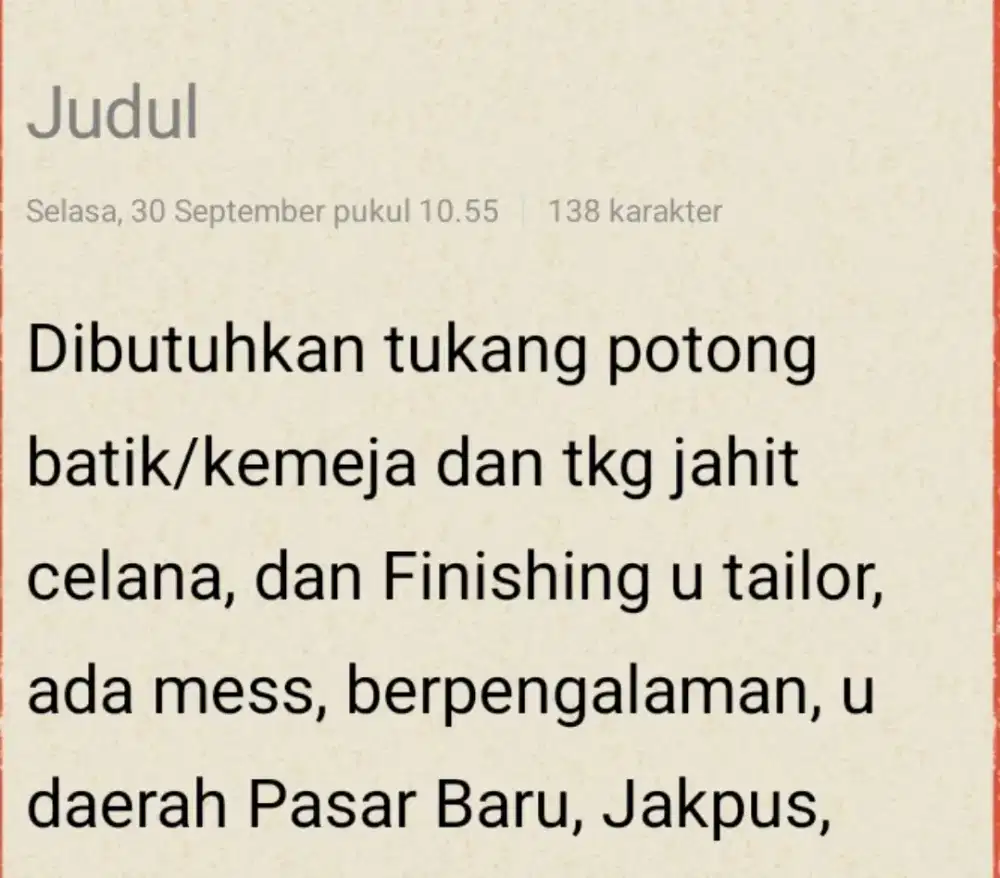 Tukang potong batik dan jahit celana Tailor