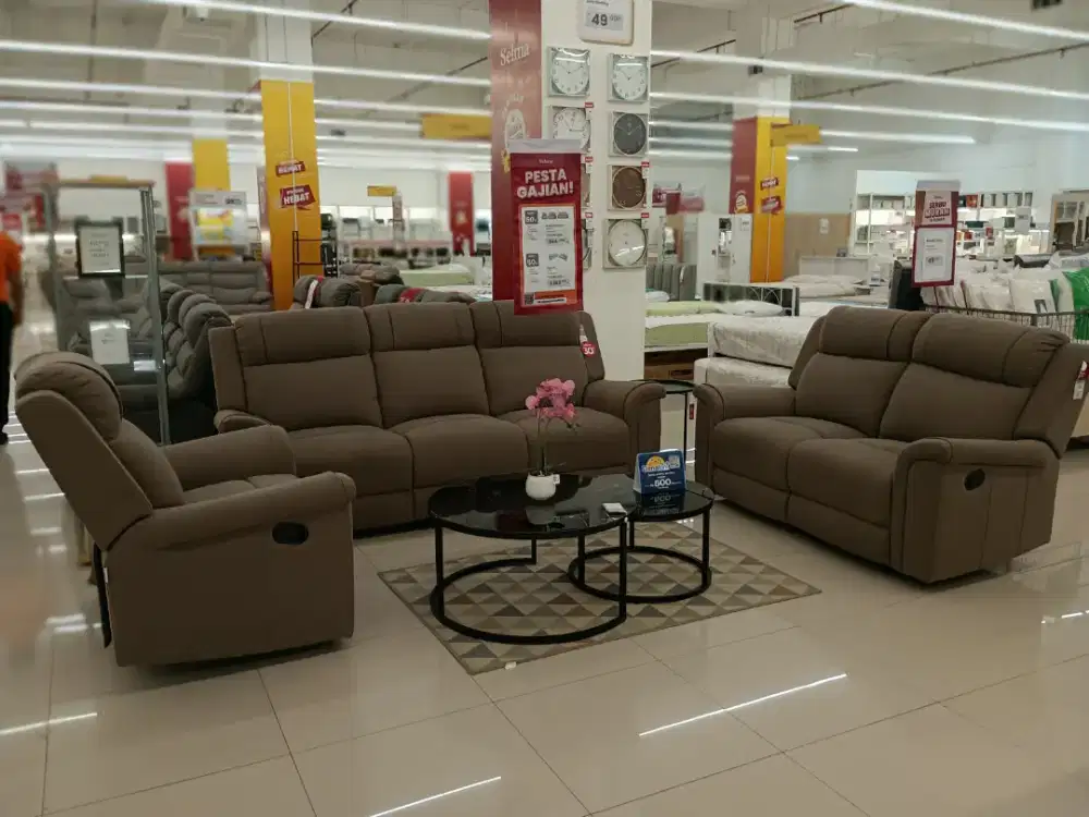 Obral sofa set recliner murah