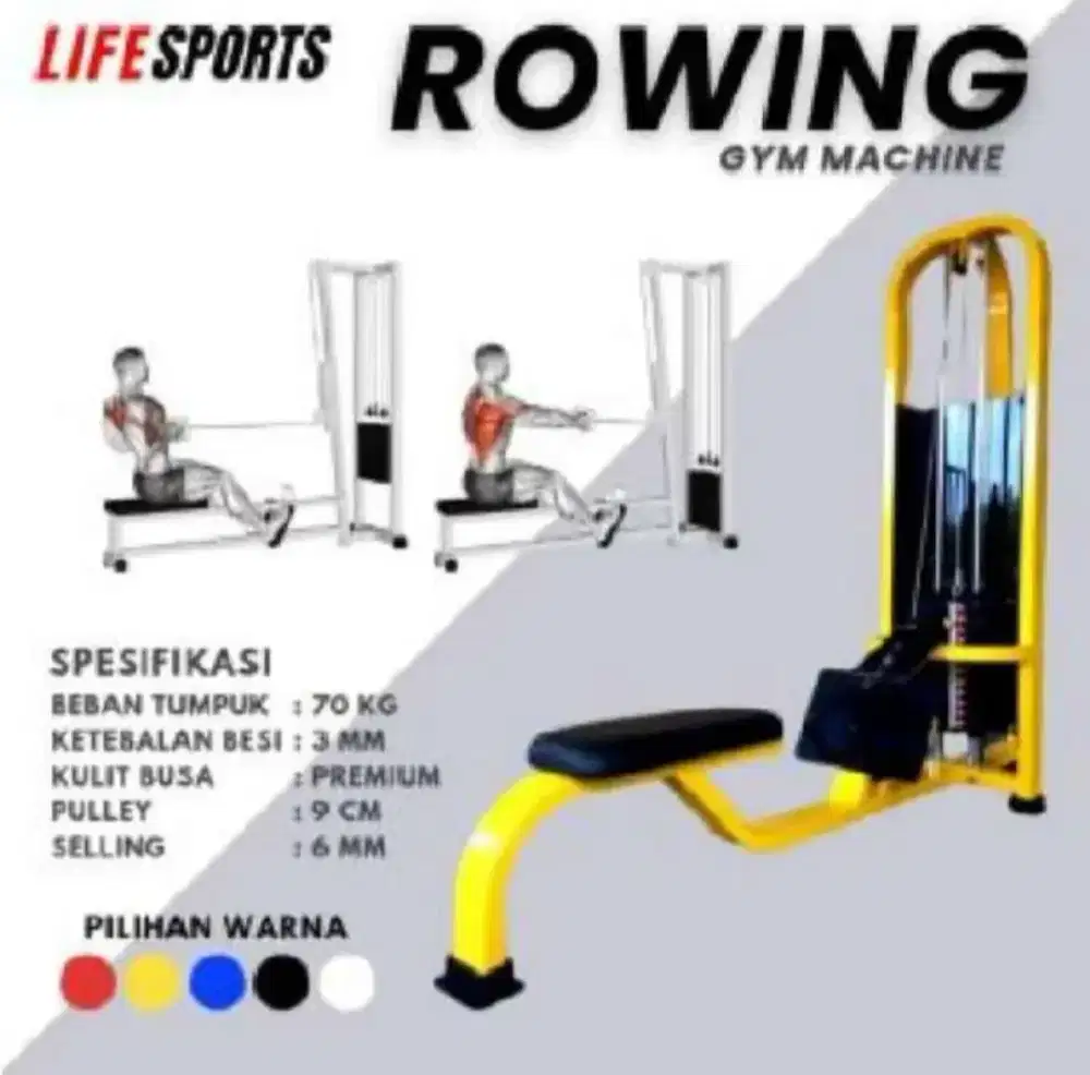 Rowing Machine gym komersial kualitas import