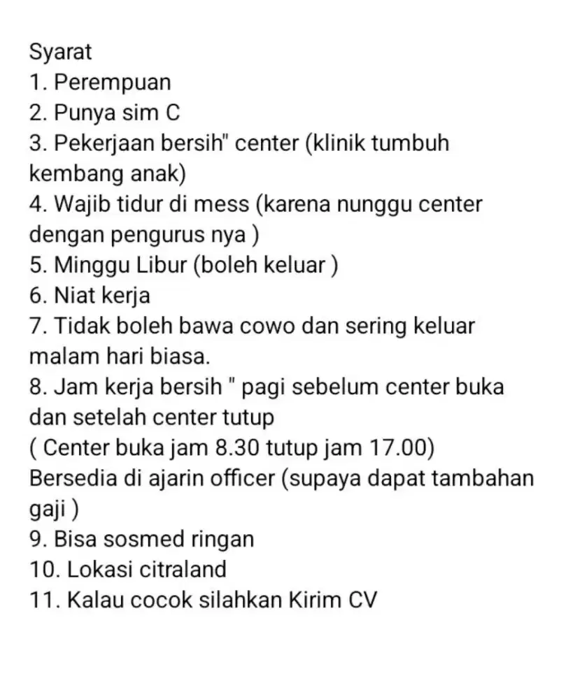 Lowongan Cleaning Service