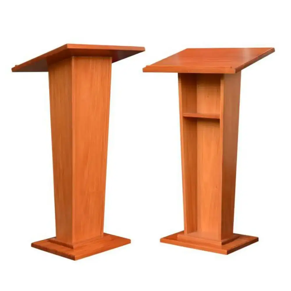 Podium mimbar minimalis full kayu mahoni Podium pidato