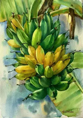 Dijual lukisan kanvas pisang 90x70 cm