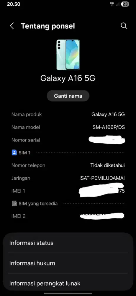 Samaung A16 5G 8+8/256