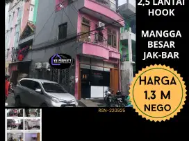 Dijual cepat ruko hook murah depan jalan besar di Mangga Besar Jak-Bar