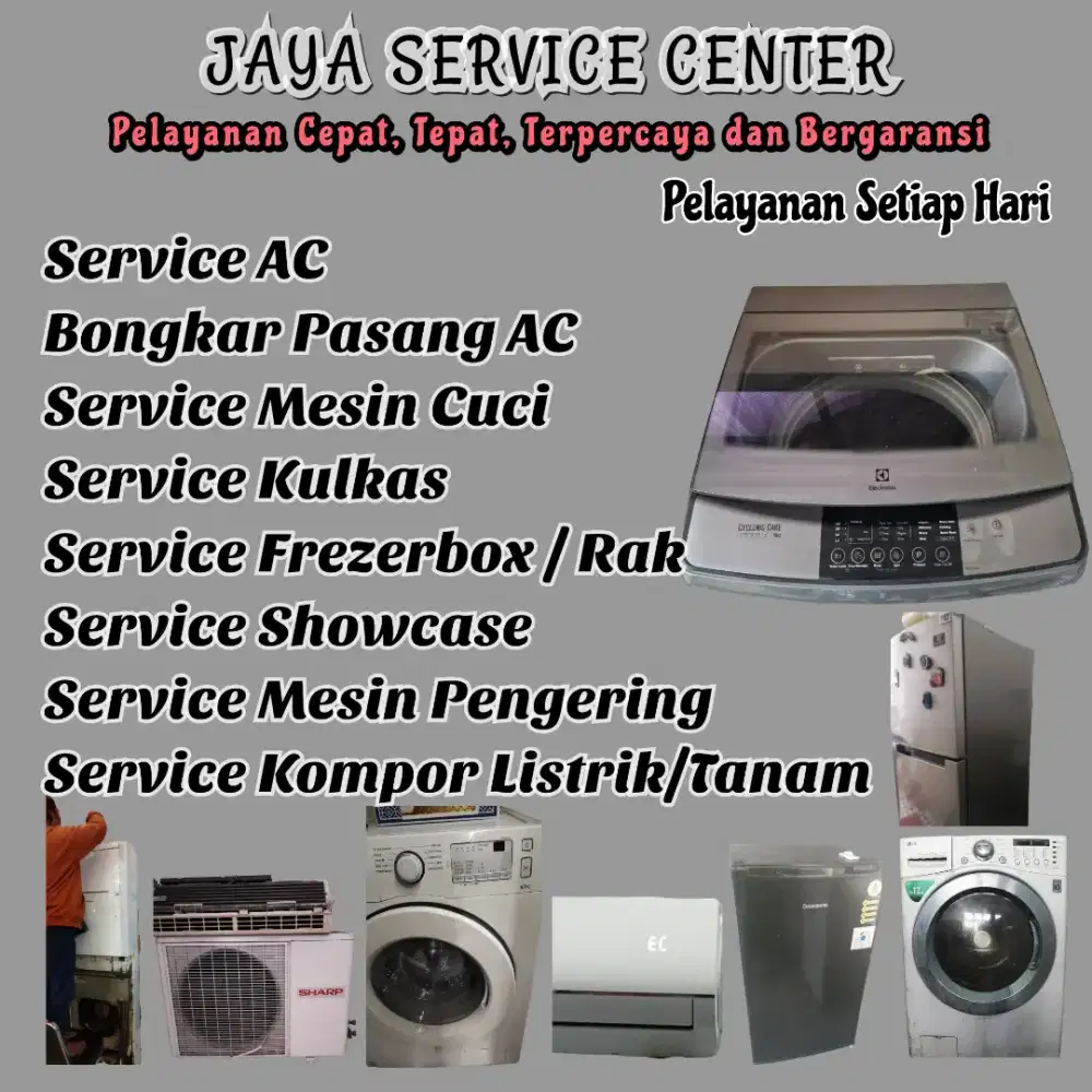 Service Mesin Cuci Bongkar Pasang AC Servis AC Kulkas Frezer Bubutan