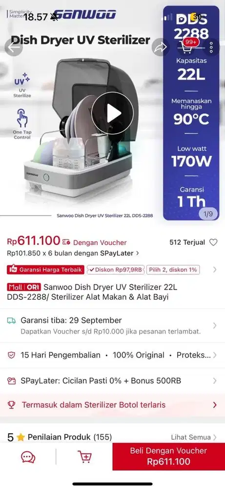 Jual UV Sterilizer Baru