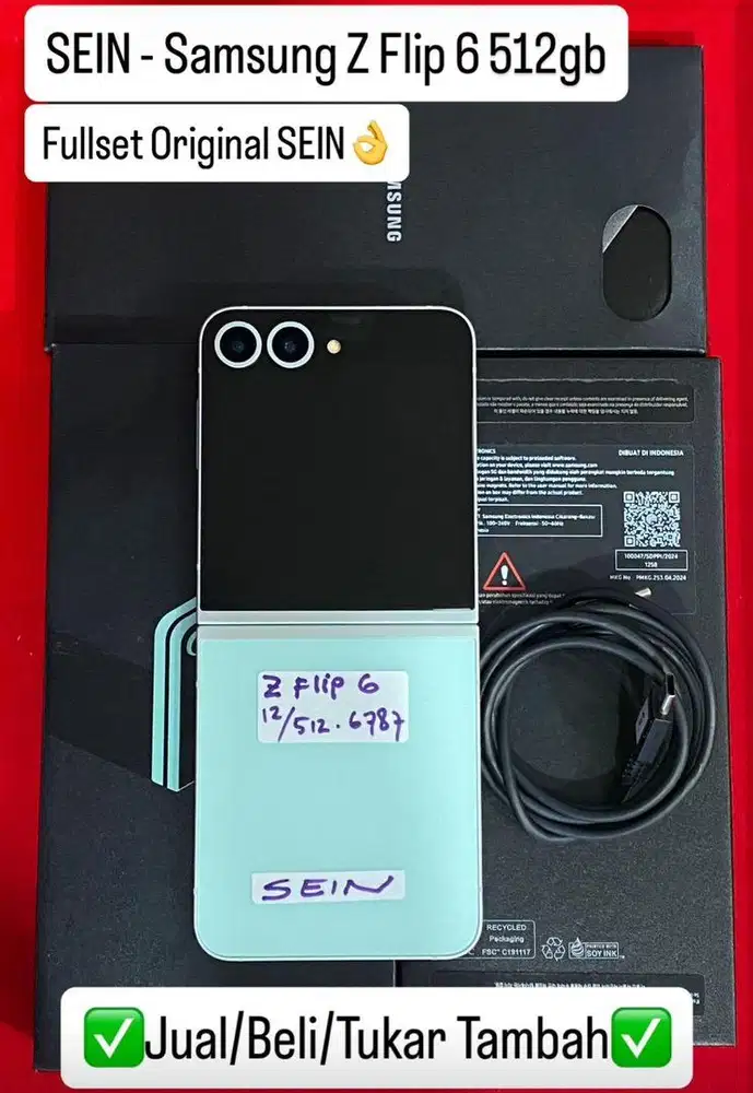 Samsung Zflip 6 12/512 Gb Mint Resmi Sein Bisa cicilan 0%