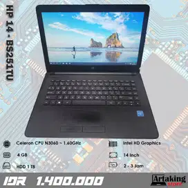 Hp 14 - bs251TU - Celeron N3060 - Ram 4 GB - Normal Siap Pakai