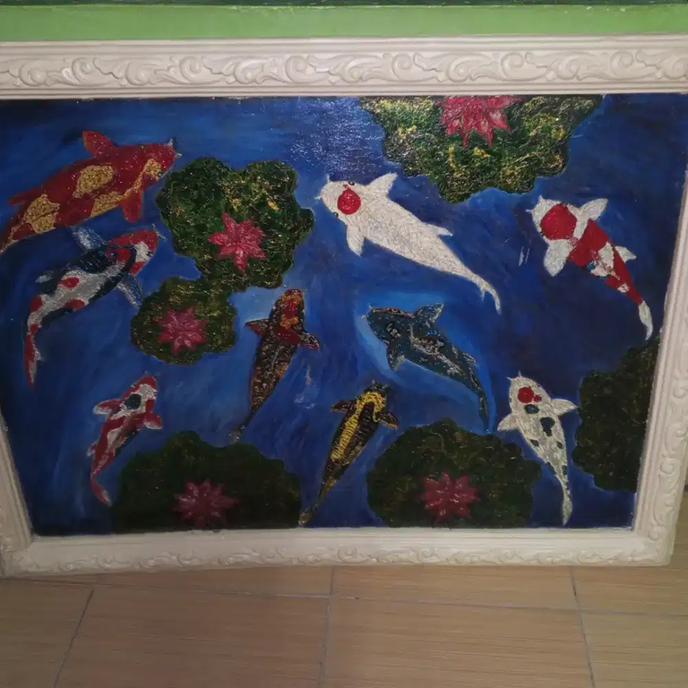Lukisan kanvas 3buah full frame 100x75 Rp 750k dpt semua