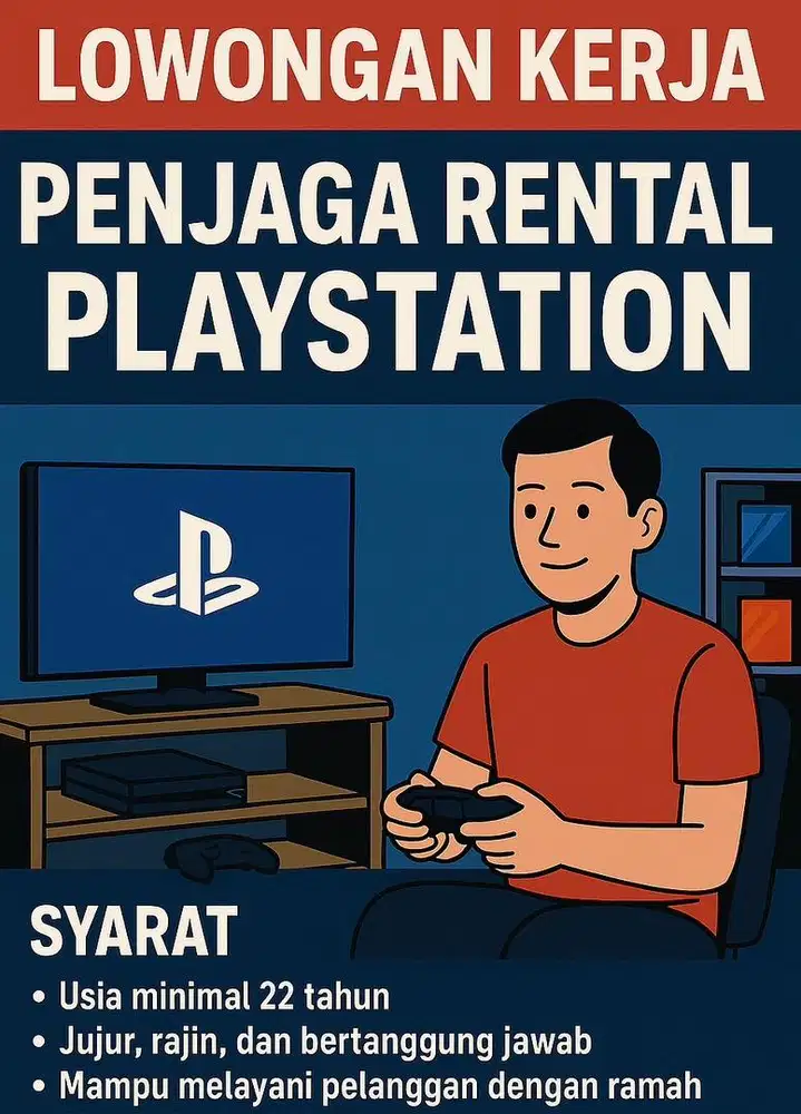 Dibutuhkan Operator / Penjaga Rental PS