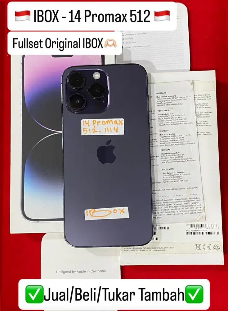 Iphone 14 Promax 512 Gb Deep Purple Resmi ibox bisa cicilan 0%