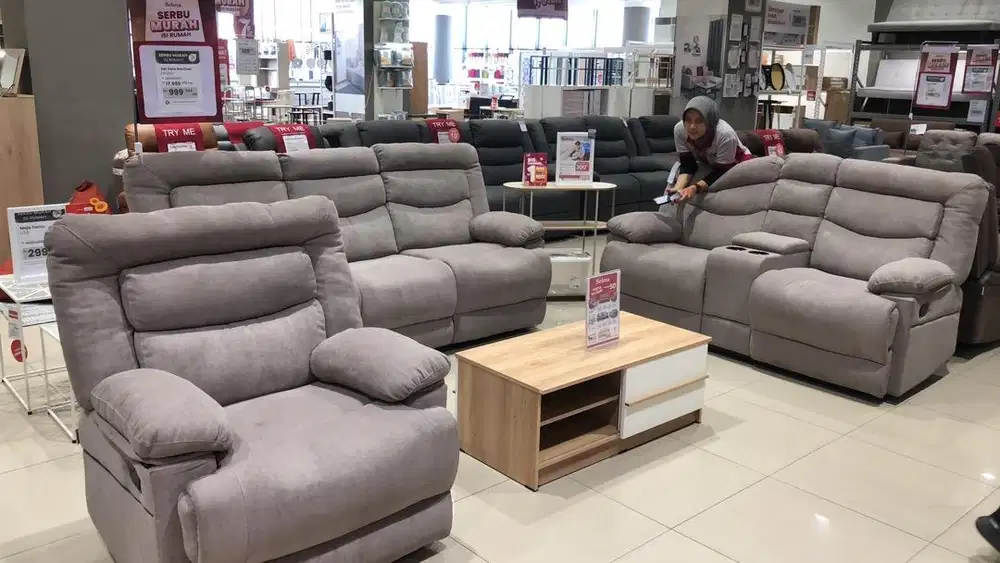Jual sofa set recliner promo murah akhir bulan