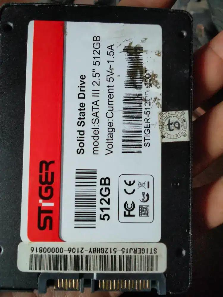 SSD 512 GB Kondisi Kadang kadang No Detek.