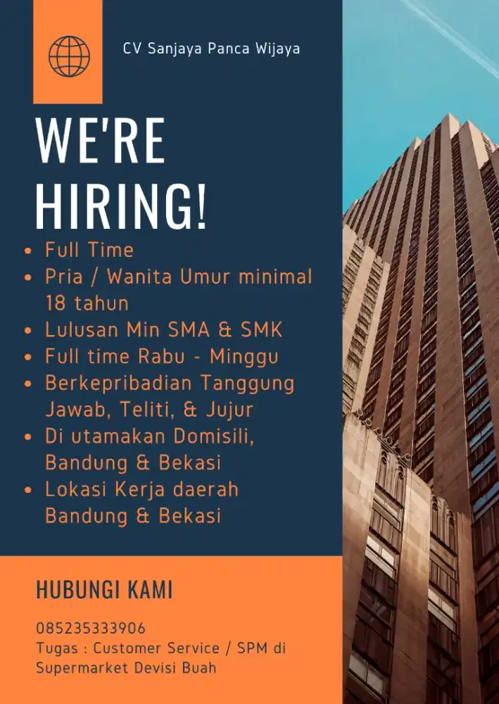 CUSTOMER SERVICE SUPERMARKET BEKASI