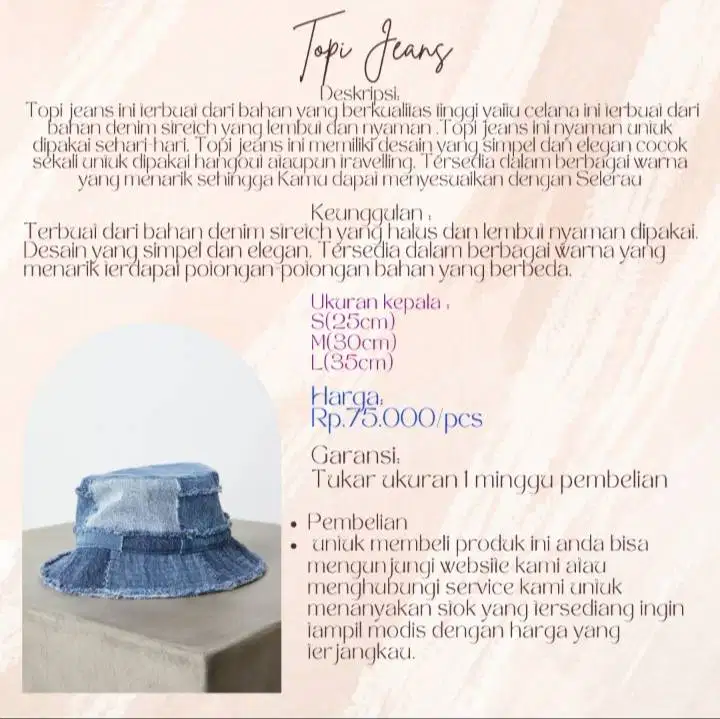 Topi jeans kekinian