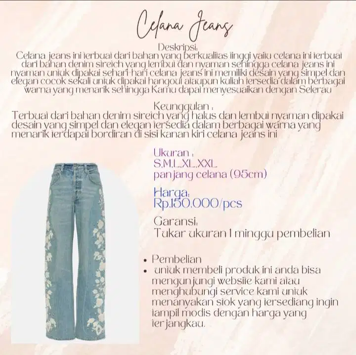Celana jeans bordir