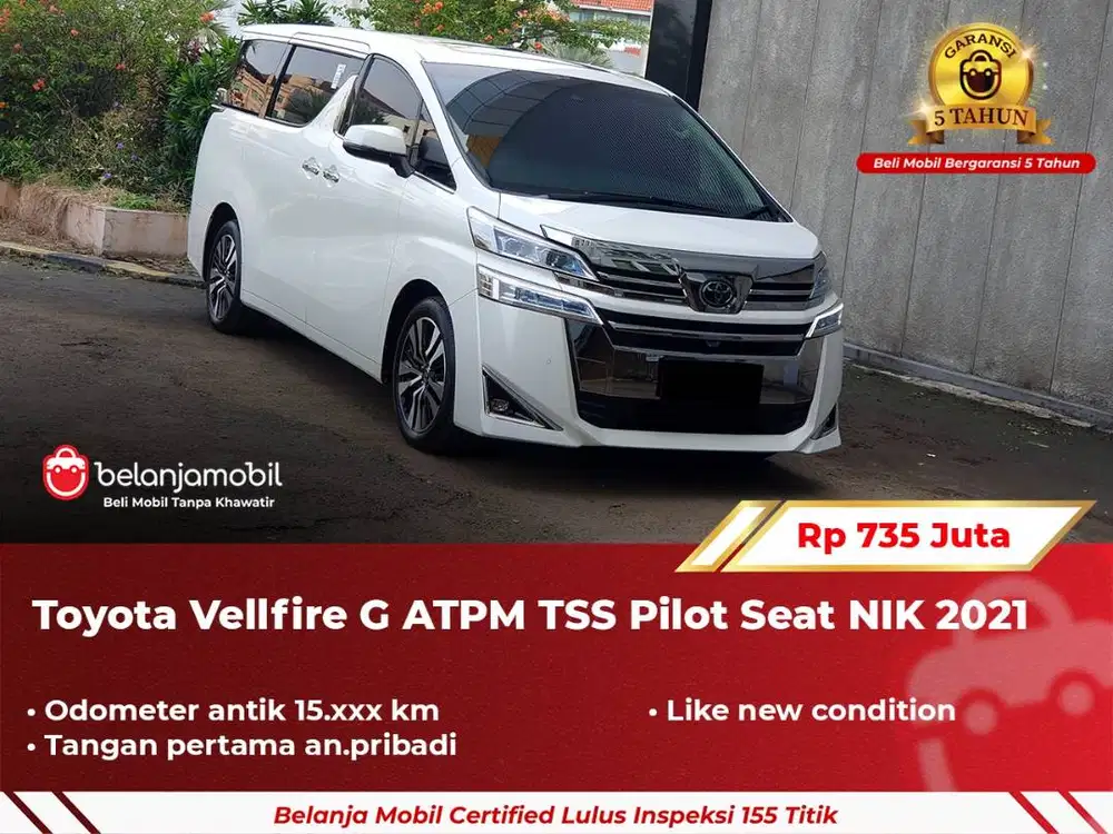 [ GARANSI 5TH ] Toyota Vellfire G ATPM TSS Pilot Seat 2021/2022