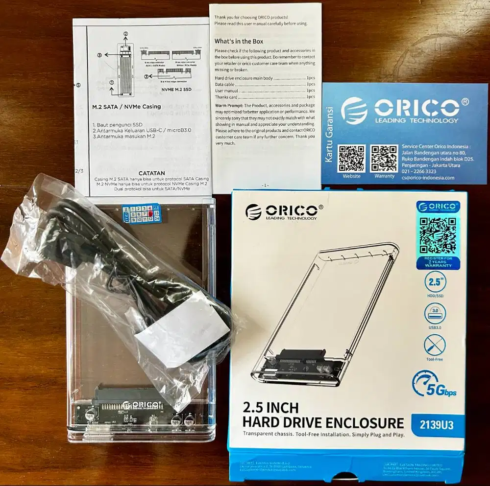 ORICO 2139U3 2.5 inch Transparent USB3.0 Hard Drive Enclosure