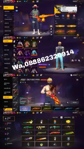 JUAL akun ff spek GG murah di jamin aman dan Terpercaya