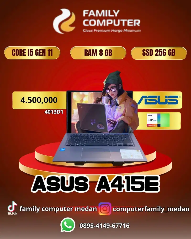 ASUS A415E | CORE I5 GEN 11 |RAM 8 GB |SSD 256 GB