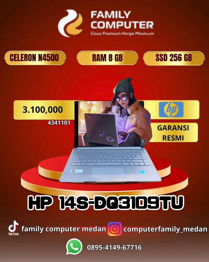 HP 14S-DQ3109TU | CELERON N4500 RAM 8 GB | SSD 256 GB