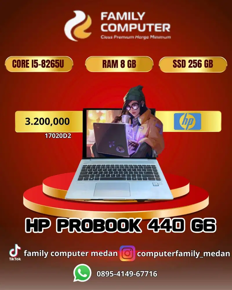 HP PROBOOK 440 G6 | CORE I5-8265U |RAM 8 GB | SSD 256 GB
