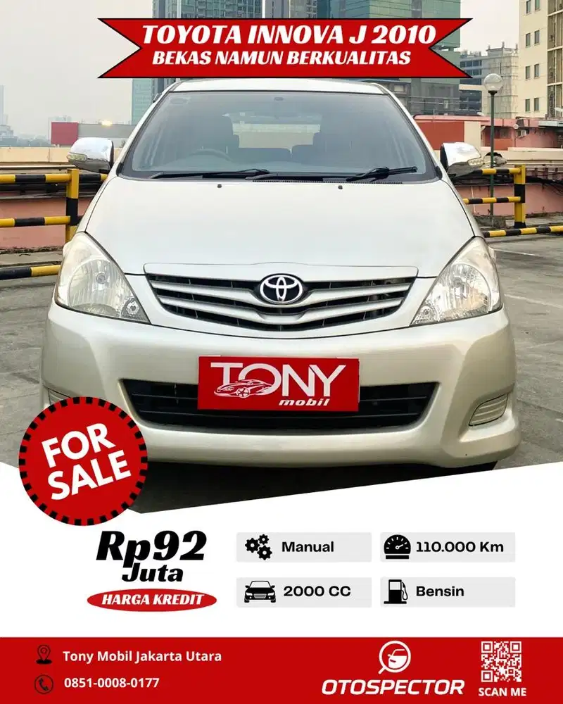 Toyota Kijang Innova J 2.0 MT 2010 Silver