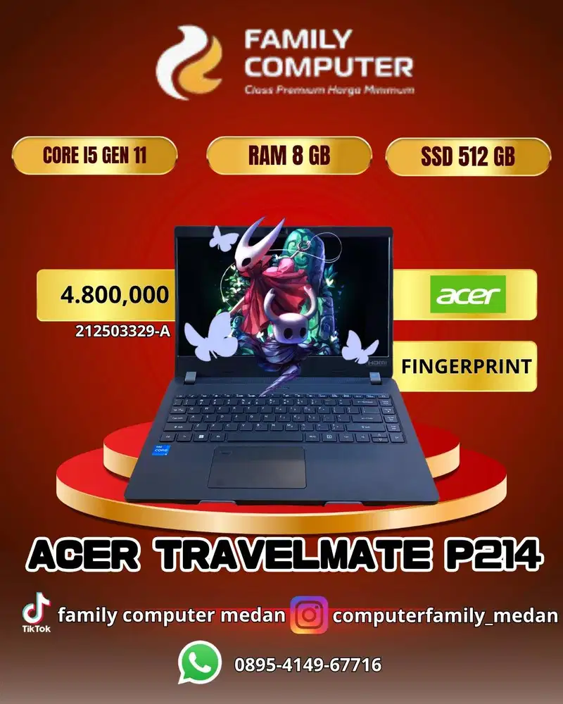 ACER TRAVELMATE P214 |CORE I5 GEN 11 |RAM 8 GB |SSD 512 GB