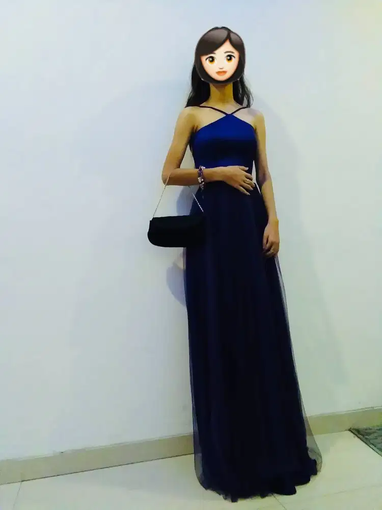 PARTY BACKLESS LONG DRESS – BISA UNTUK PROM - PRELOVED LIKE NEW