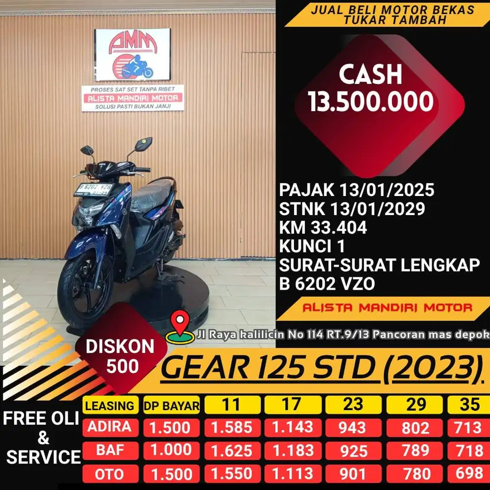 GEEAR 125 STD 2023 MOTOR MATIC MURAH HEMAT