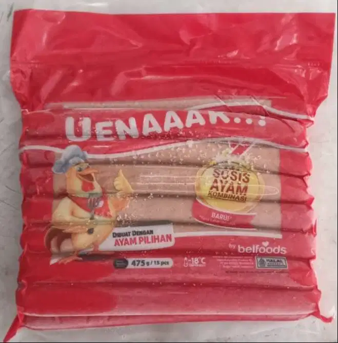 Belfoods Sosis Ayam Panjang 475 Gram Isi 15