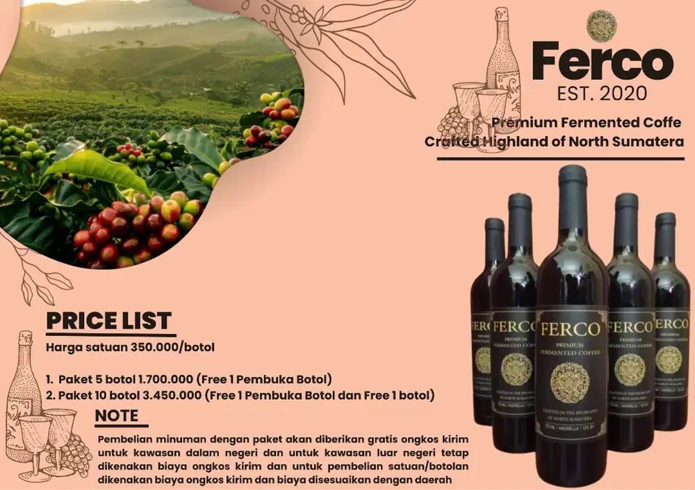 Menjual minuman fermentasi dari kopi (Ferco/Fermented Coffee)