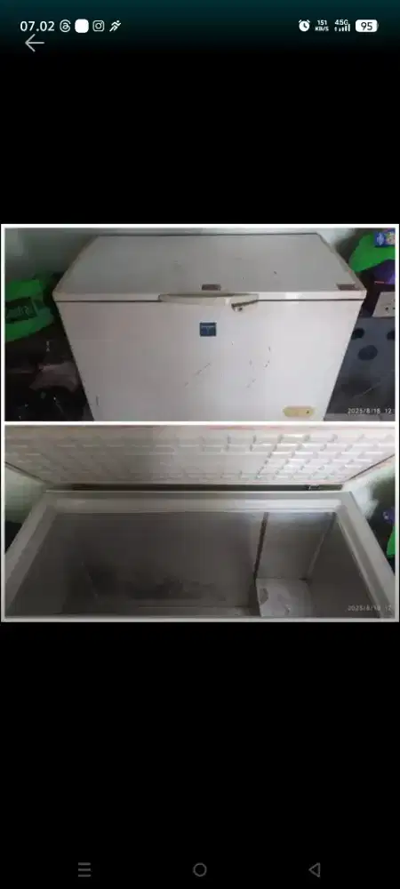 Freezer Sharp 300 liter bekas tapi bagus normal beku mantap