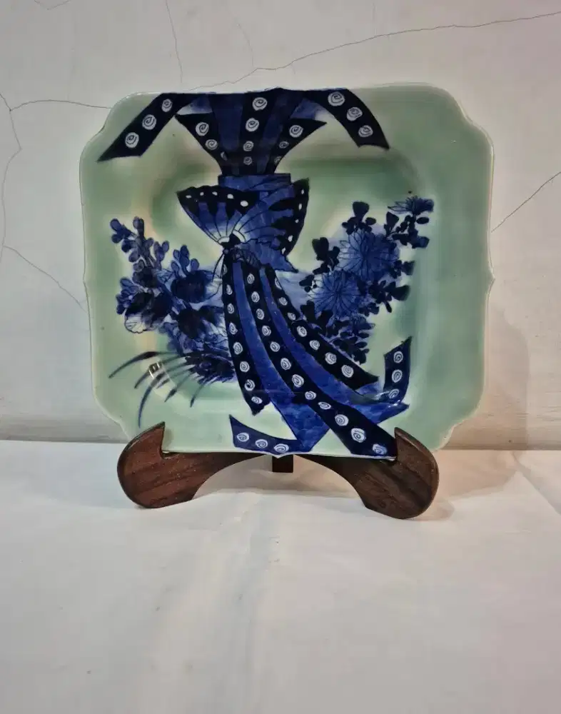 piring keramik celadon jepang seto imari antik