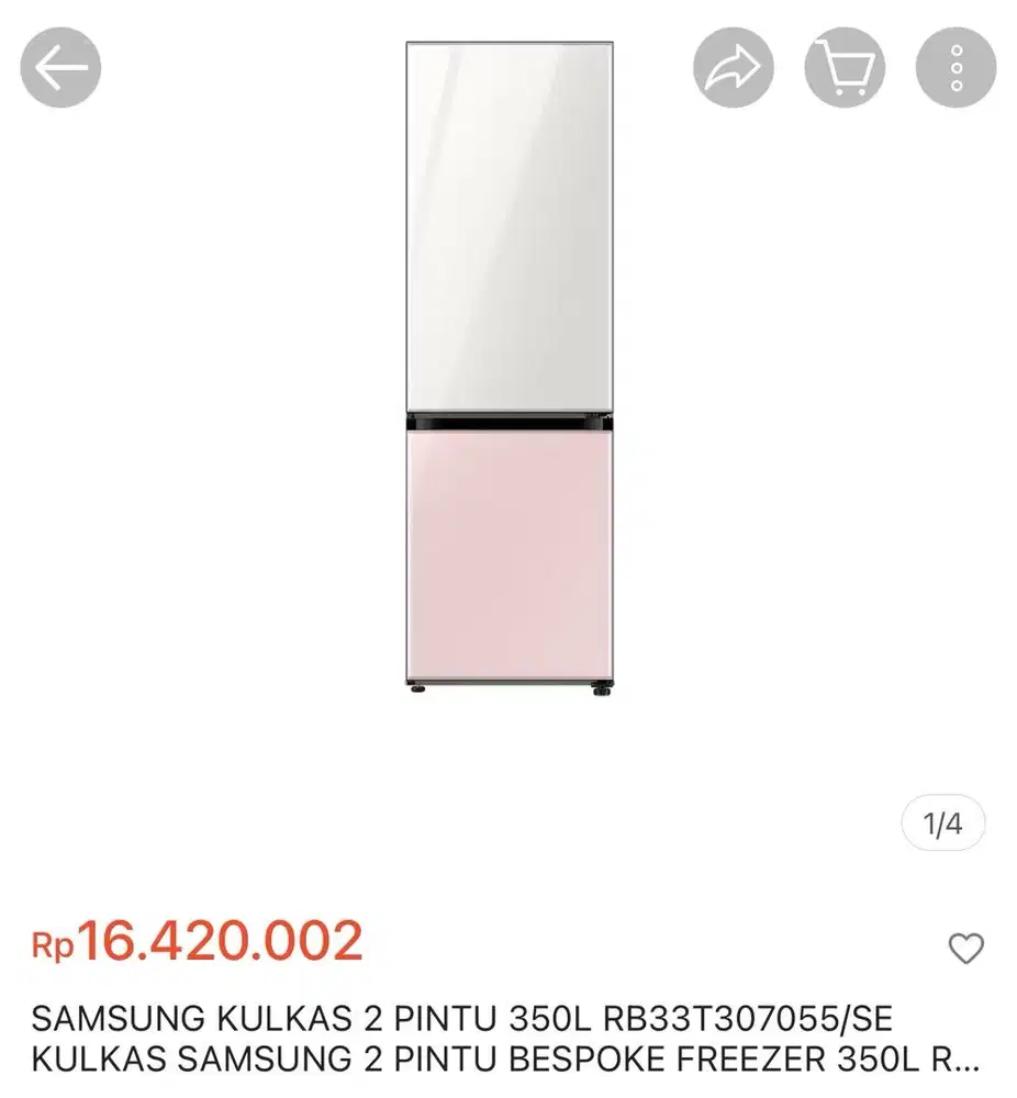 Dijual Kulkas Samsung Bespoke 2 Pintu Freezer Bawah