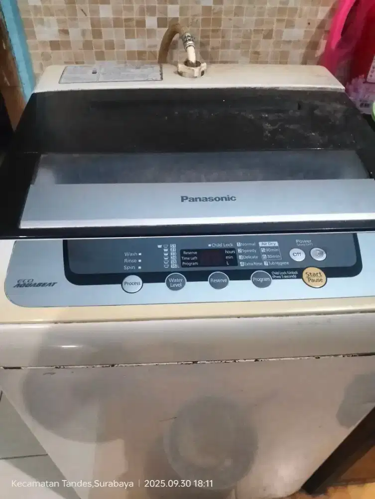 Jual Mesin Cuci bekas Tabung atas merk Panasonic Aquabeat 7KG