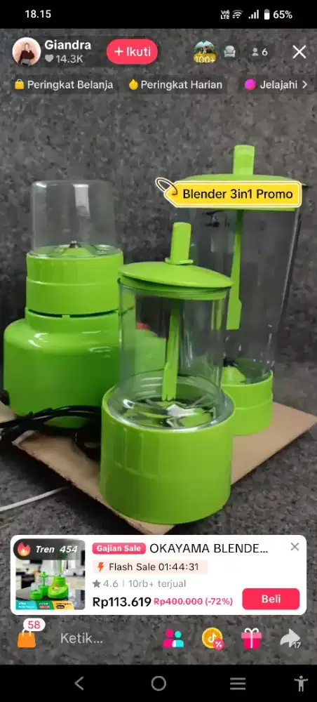 Blender merk OKAYAMA dijual cepat butuh uang