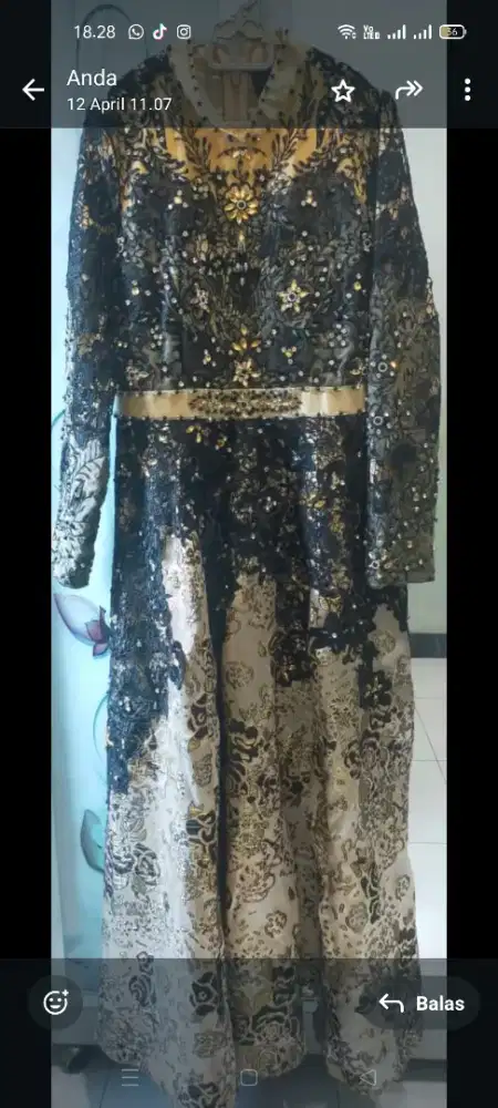 Gamis mewah elegan dan baju usus panjang ori