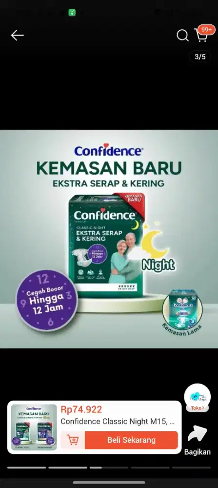 Pampers confidence perekat XL-15 night