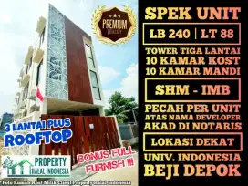 Jual Rumah Kost 10 KT 10 KM Full Furnish SHM IMB Dekat Kampus UI Depok