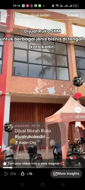 Dijual ruko strategis kota kediri