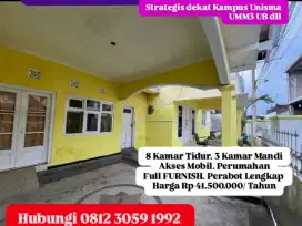 SEWA RUMAH 8 KAMAR MALANG FULL FURNISH