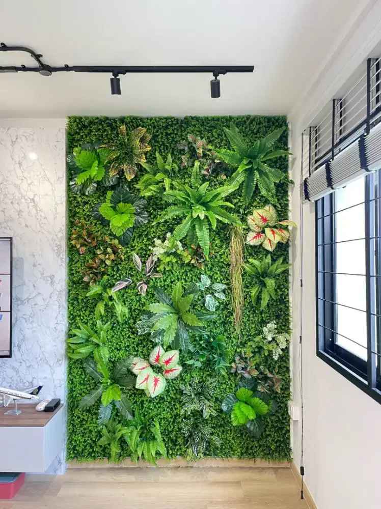 Taman dinding hias - vertikal garden artificial - taman indoor