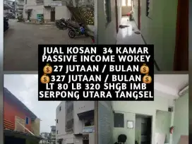 JUAL KOST KOSAN 34 KAMAR DI JELUPANG SERPONG UTARA TANGERANG SELATAN