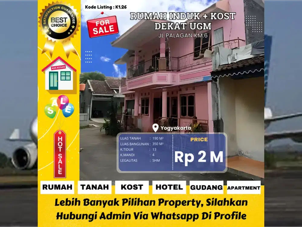 Rumah Kost Dekat UGM: 13 Kamar, Investasi Menjanjikan
