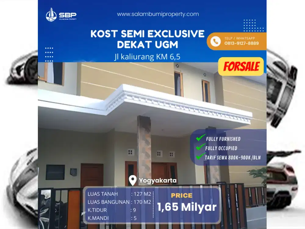 Kost Strategis Jalan Kaliurang: 9 Kamar, Upgrade Bisa