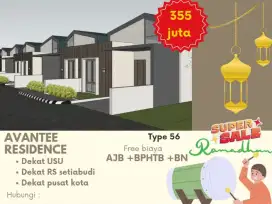 rumah murah mewah di Medan dekat setiabudi type 56