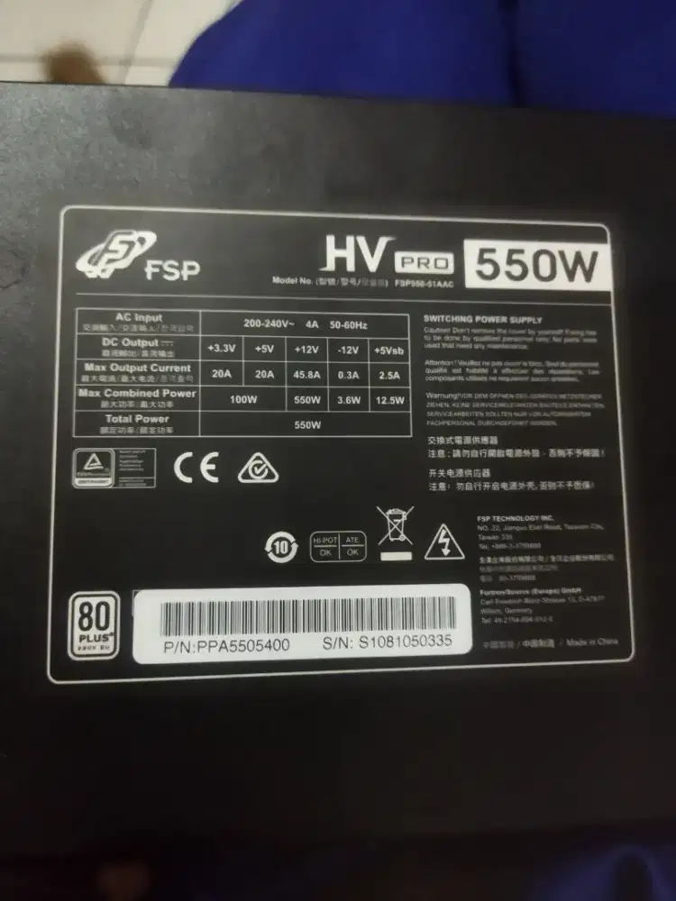 Powers supply komputer FSP HV pro 550 wat