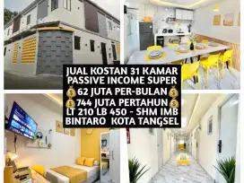 JUAL KOST KOSAN 31 KAMAR DI DEKAT STAN BINTARO TANGERANG SELATAN